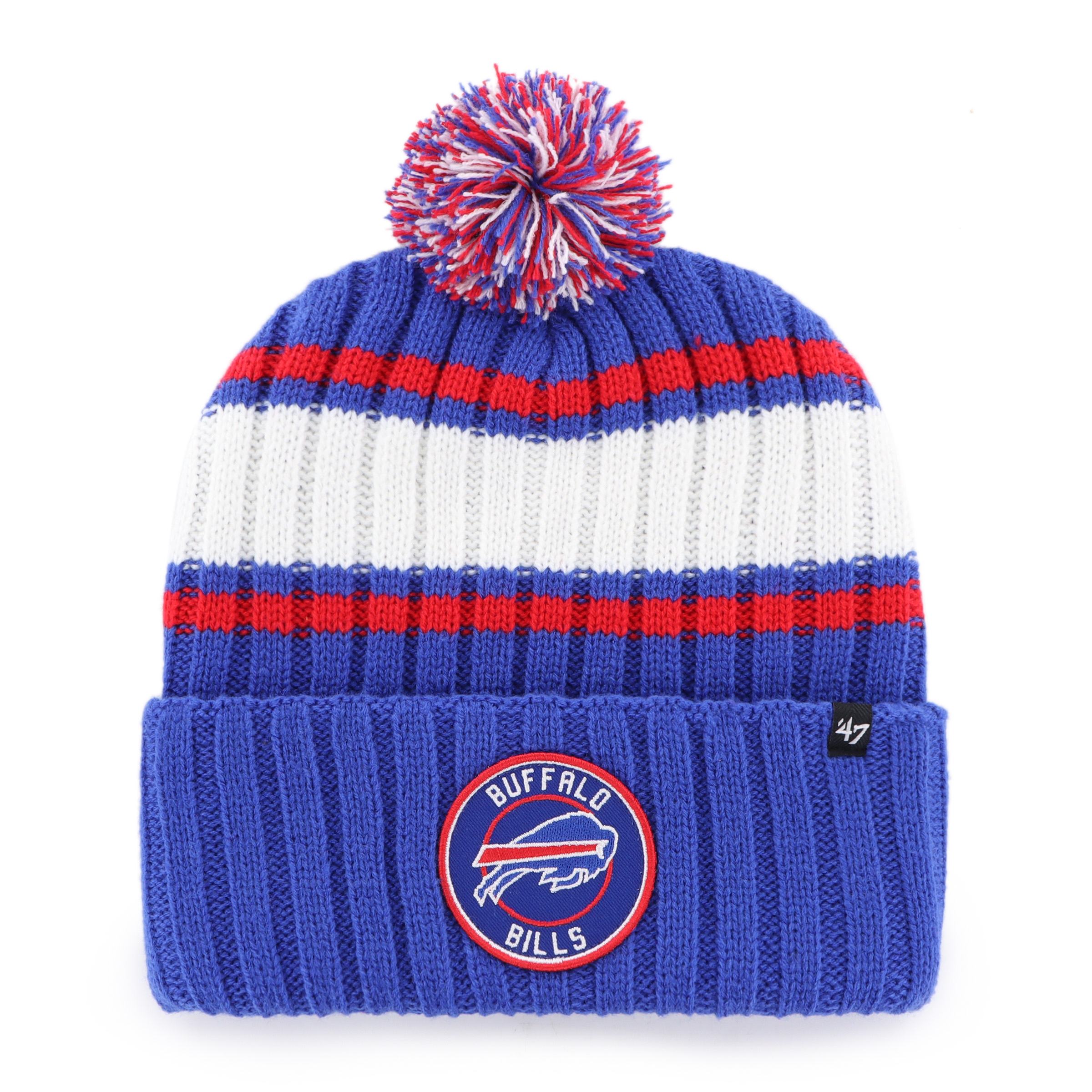 Buffalo Bills Sonic Blue Plateau '47Brand Cuffed Pom Beanie