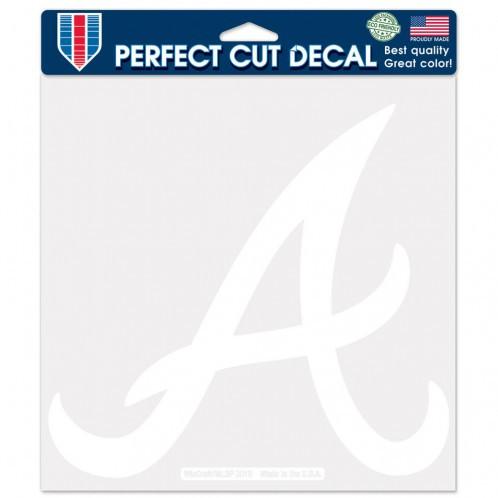 Atlanta Braves White Perfect Cut Decal 8x8" A