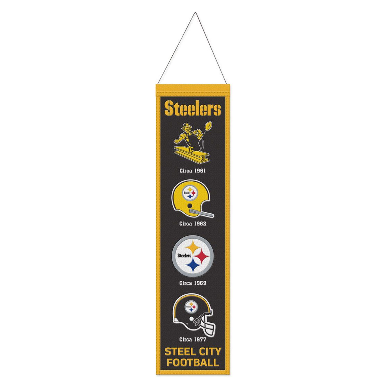 Pittsburgh Steelers Wool Evolution Banner 8x32"