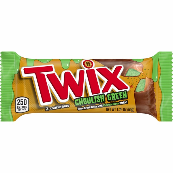 Twix   Halloween Ghoulish Green Chocolate Candy Bar 1.79oz 36ct
