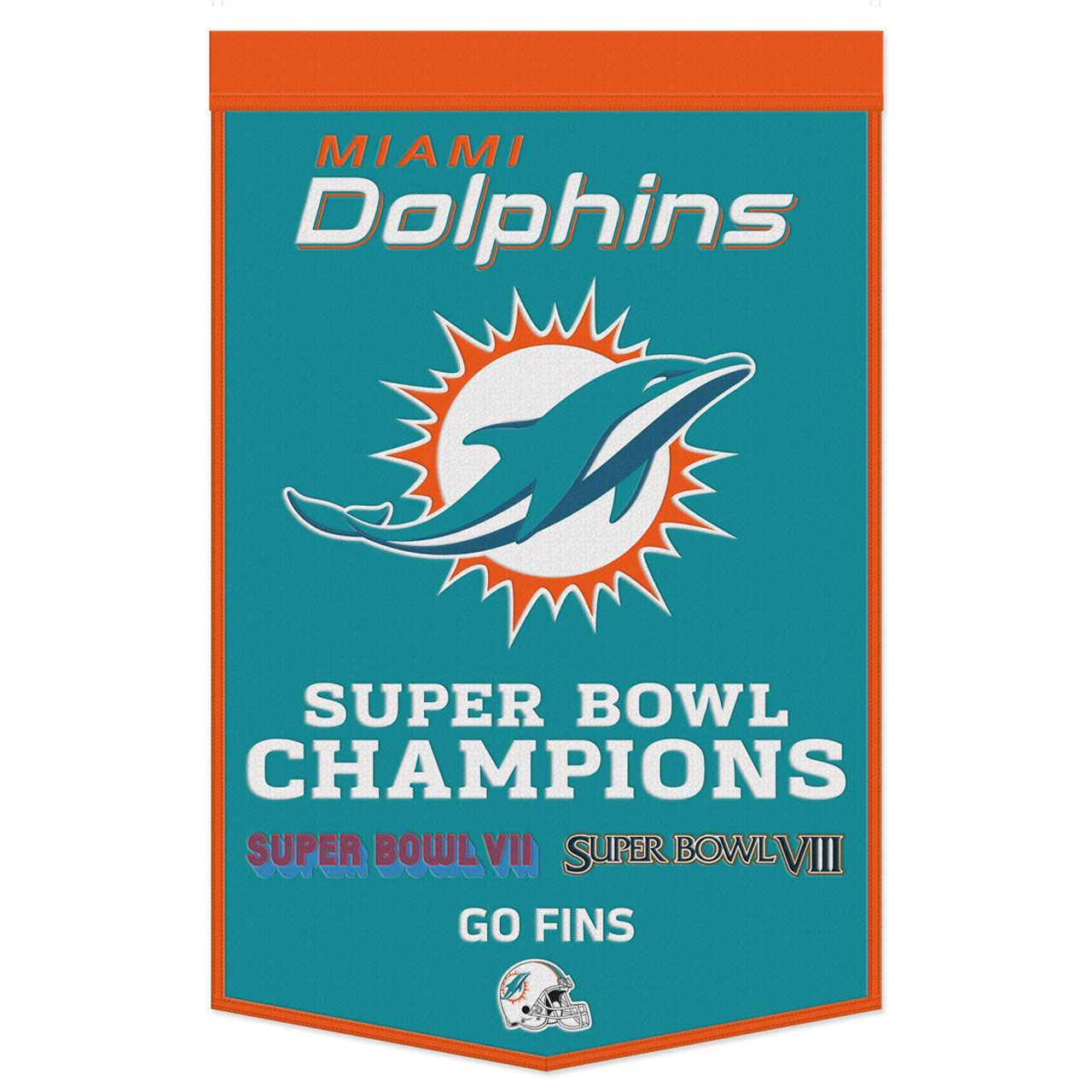 Miami Dolphins Wool Dynasty Championship Banner 24x38"