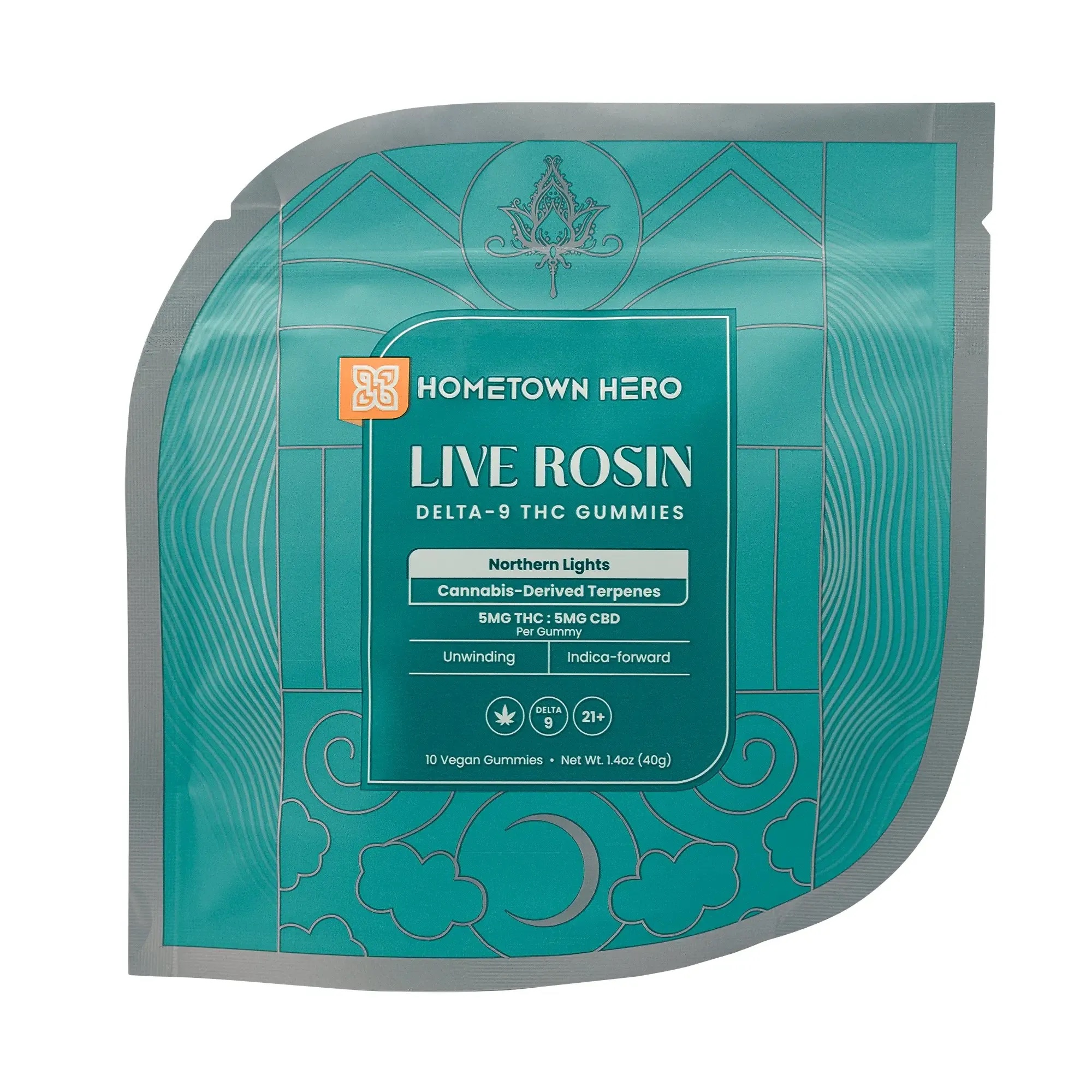 Hometown Hero 1:1 5mg Live Rosin Gummies - Northern Lights 1:1 5mg Live Rosin