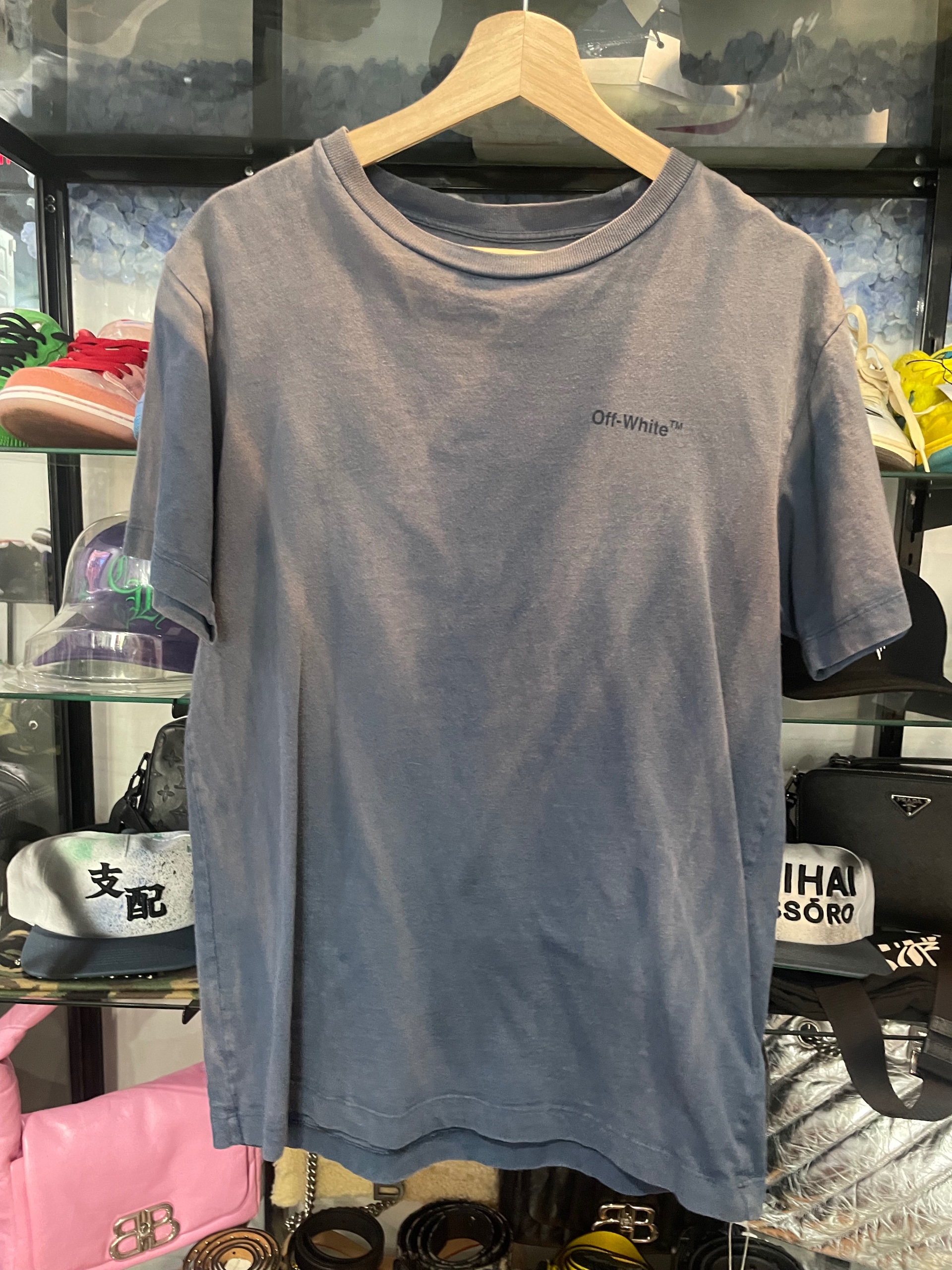 off-white blue grey t-shirt size S (used)