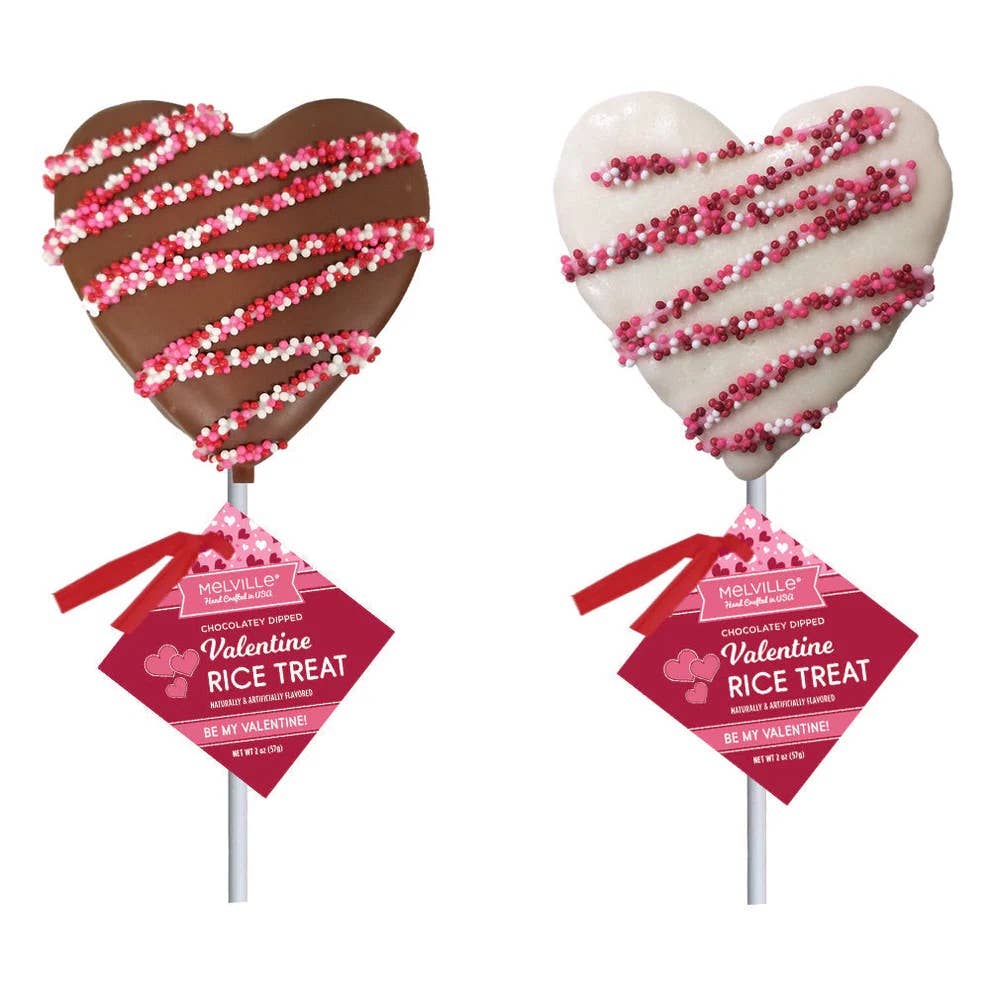 Rice Treat w/ Chocolate Heart Drizzle & Nonpareils, 18ct