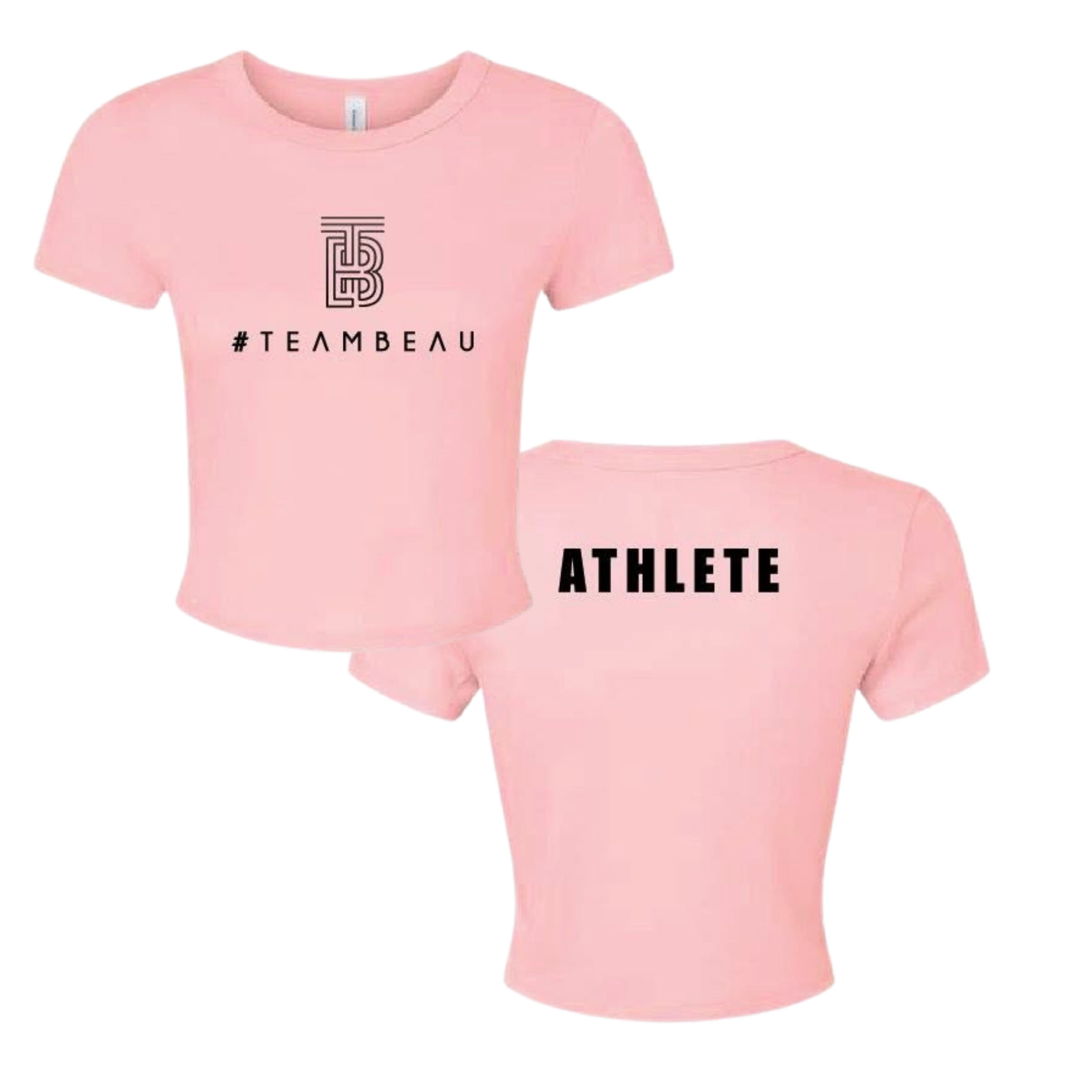 Women's 'Athlete' Micro Rib Baby Tee (Pink)