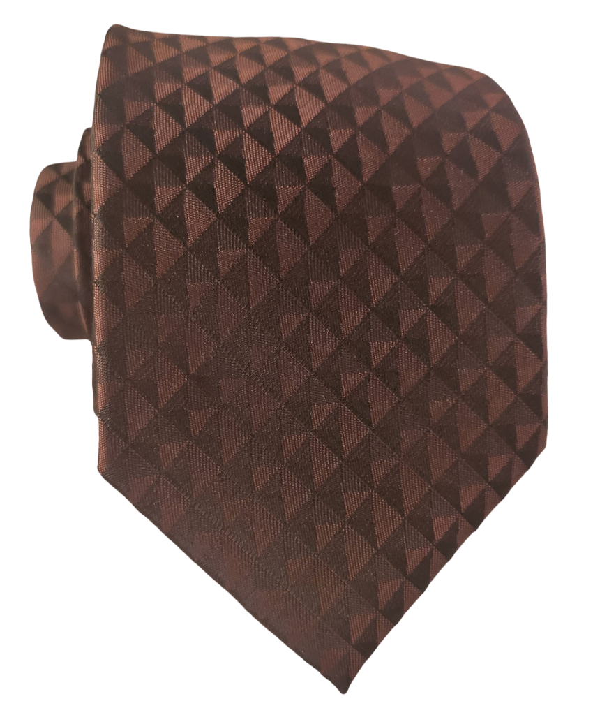 59 X 2.75 Inch Brown Triangle T/T Tie&Psq-DDD