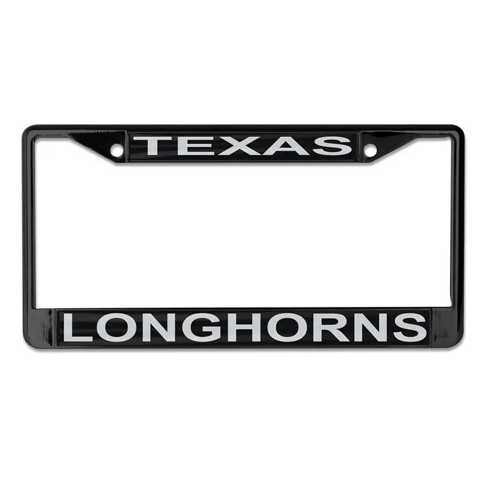 Texas Longhorns Black Laser Chrome License Plate Frame