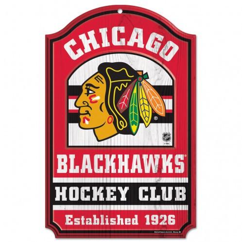 Chicago Blackhawks Wood Sign - 11x17"" Hockey Club