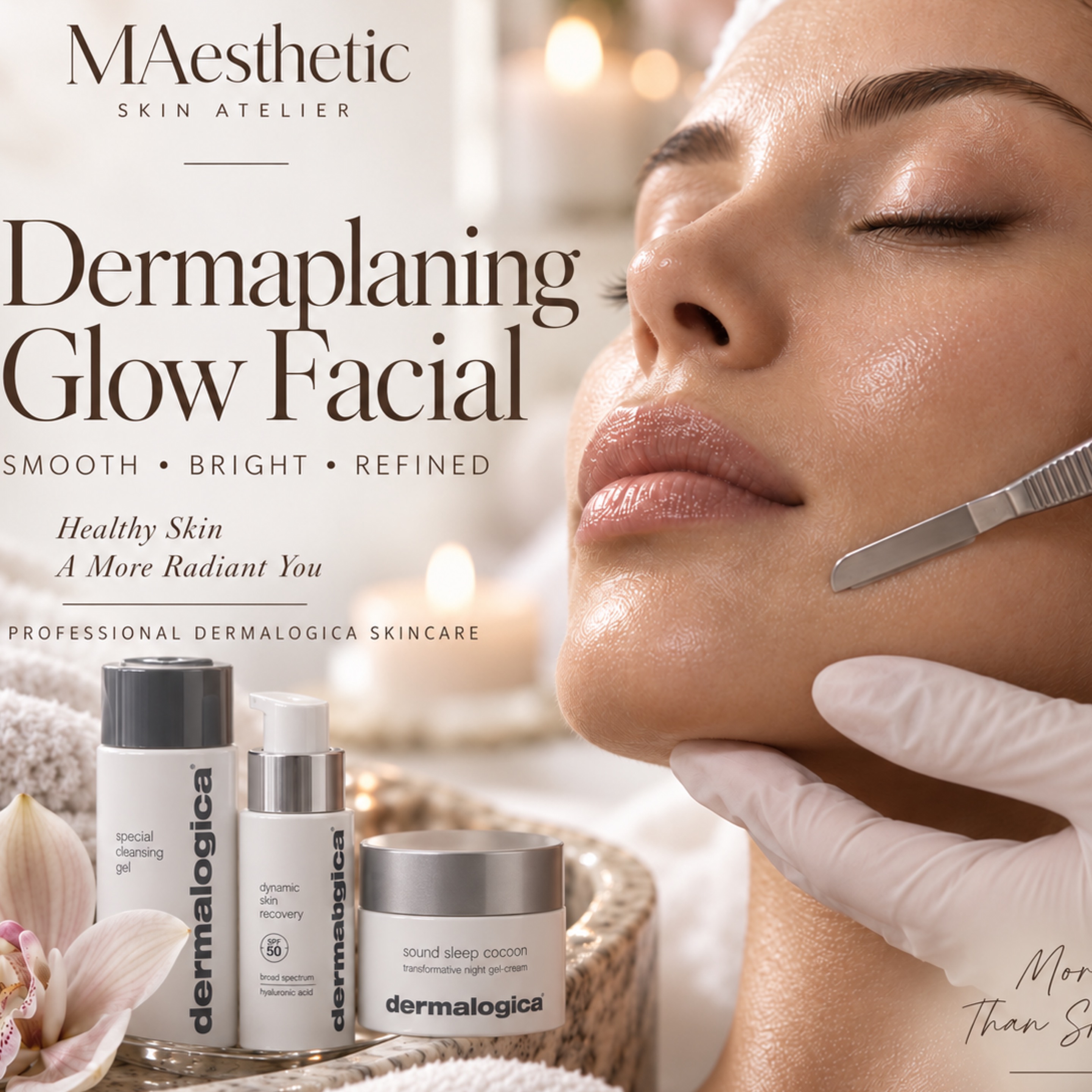 Dermaplaning Glow Facial treatment in Calgary at MAesthetics Skin Atelier