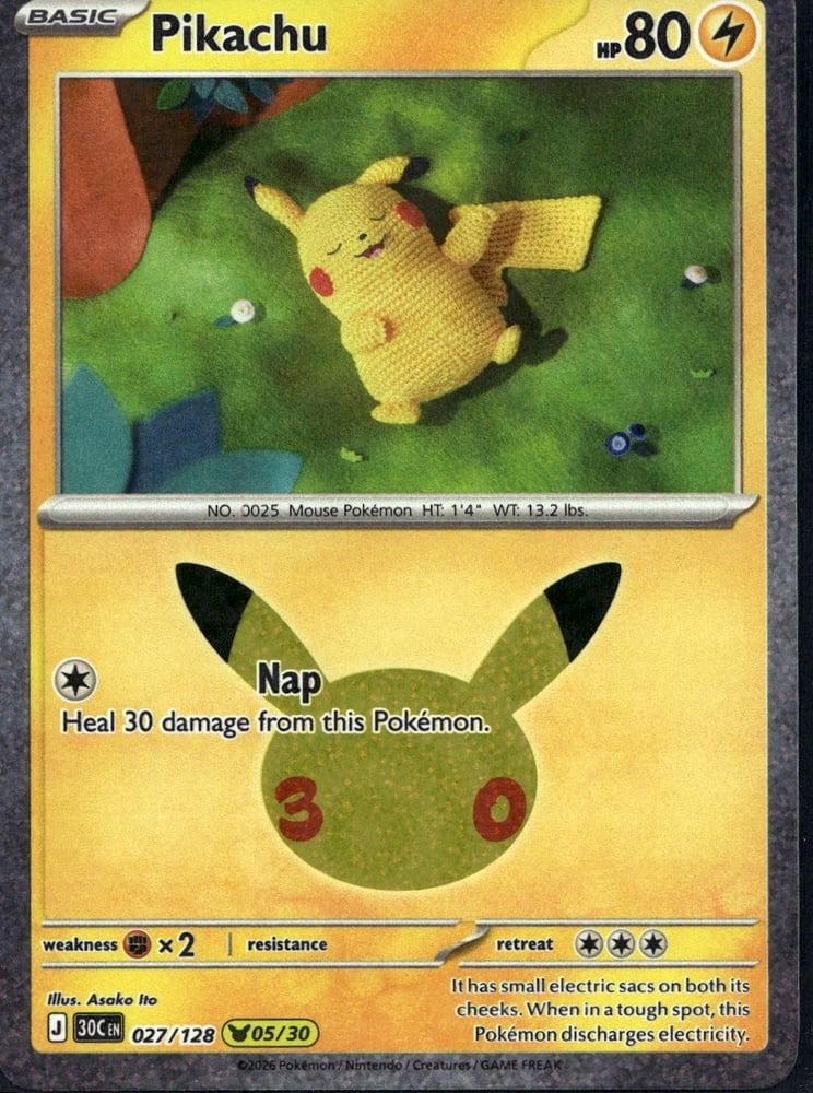 Pikachu - 30TH 27/128