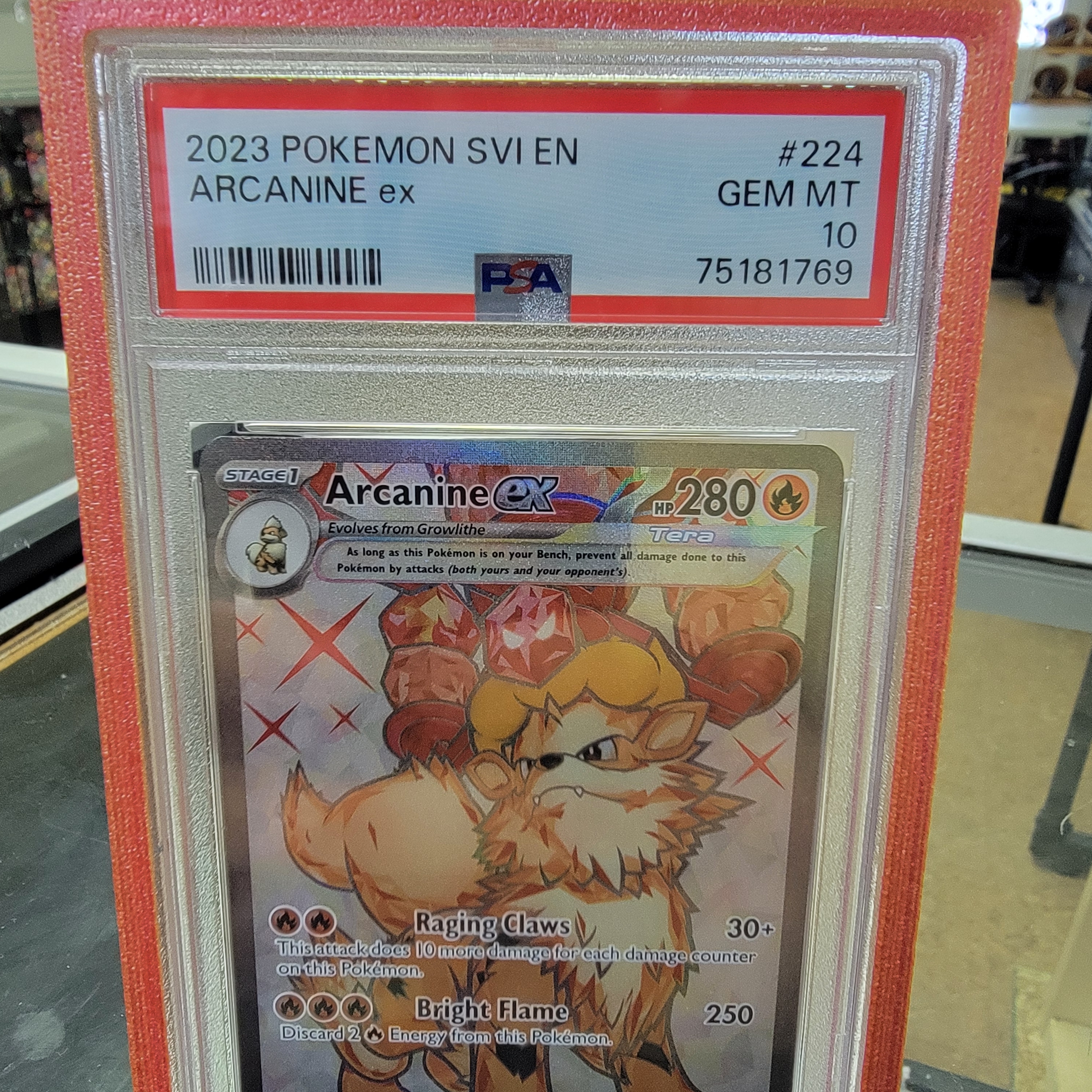 Psa 10 Arcanine Ex Terastal  FA Graded Card