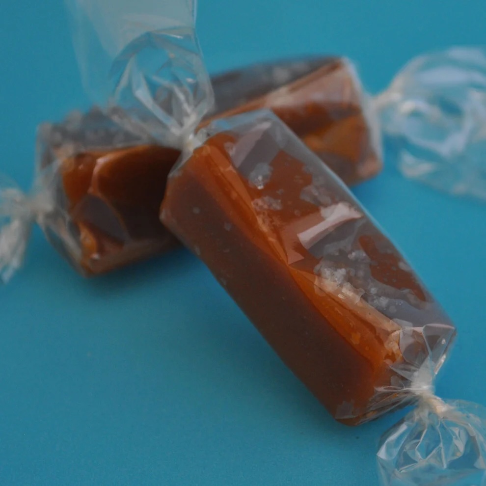 Hope's Caramels Chocolate Salted Small Clear Box