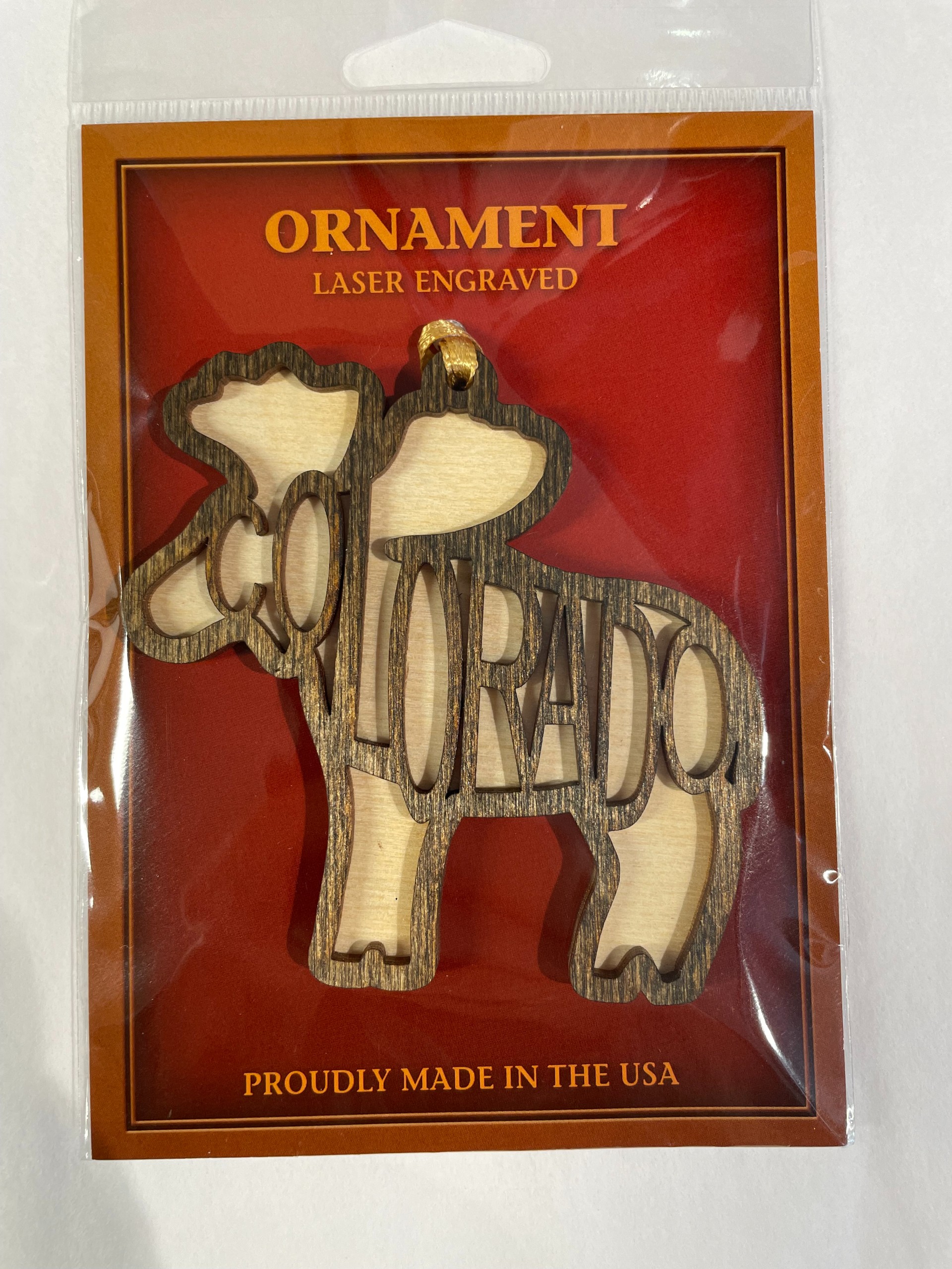 Colorado Moose Wood Ornament