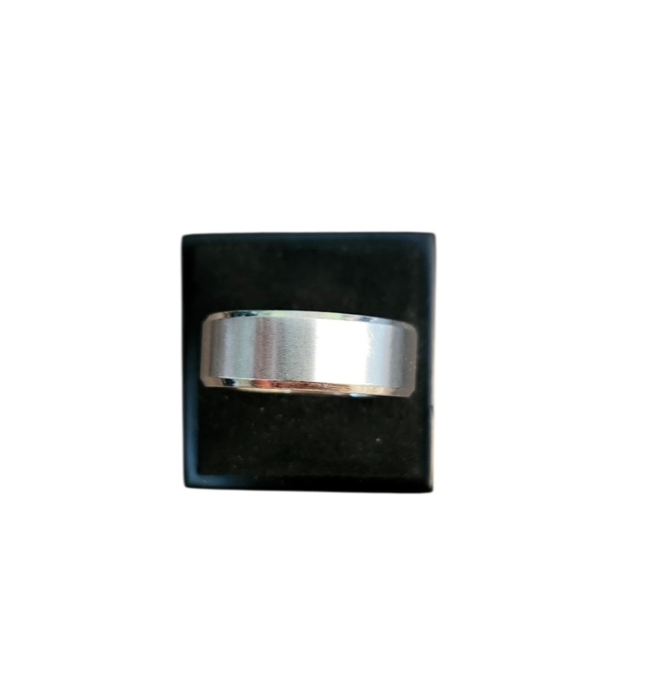 Size 12 Silver Toned Polished Band