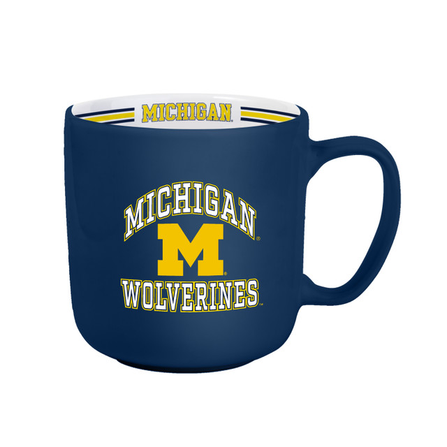 Michigan Wolverines Team Stripe Design Coffee Mug 15oz