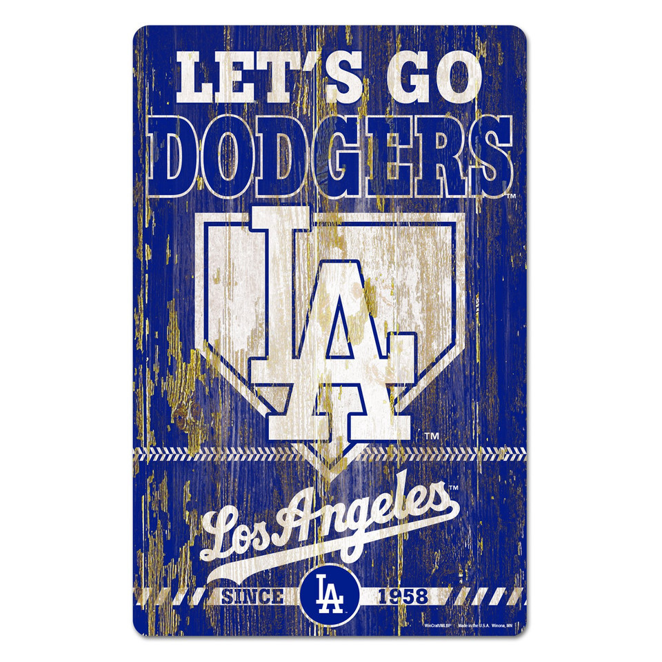 Los Angeles Dodgers Wood Slogan Sign 11x17"