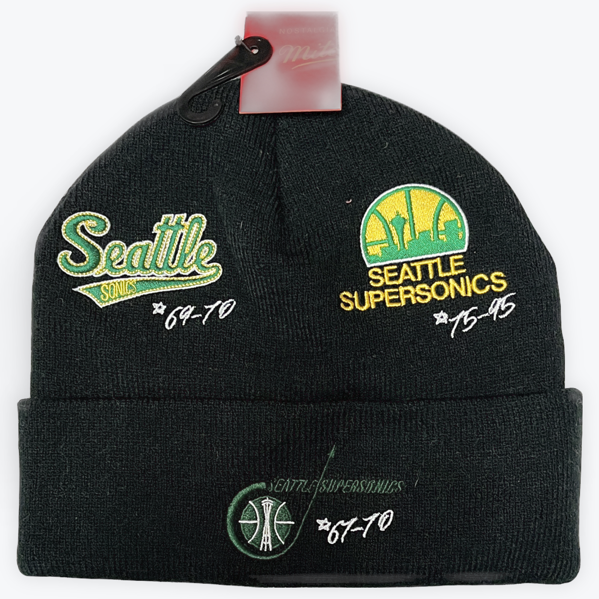 Seattle Supersonics All Over Logo Beanie