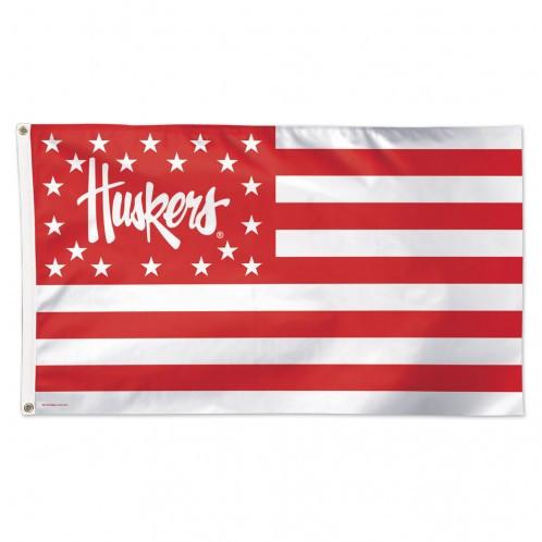 Nebraska Huskers Deluxe Americana Flag 3x5'