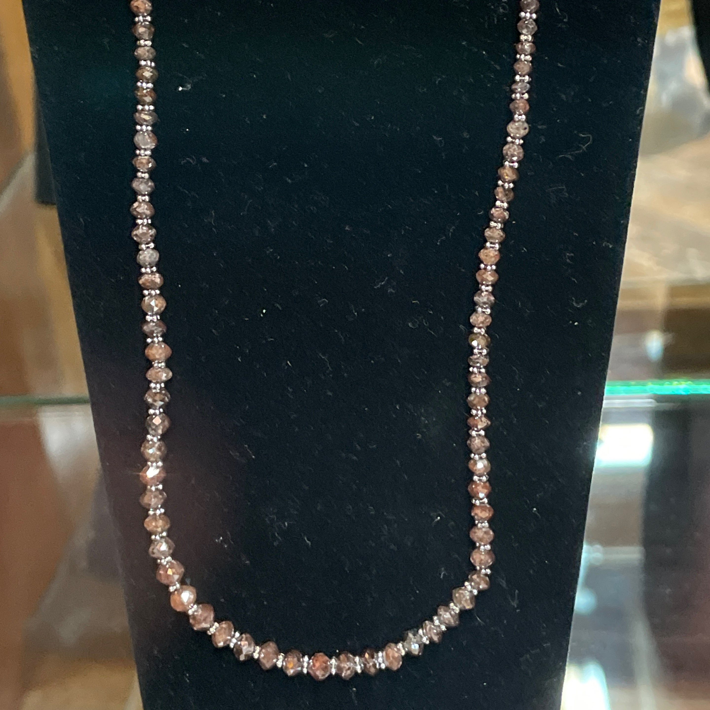 14k 18" WG and Champagne Diamond Necklace