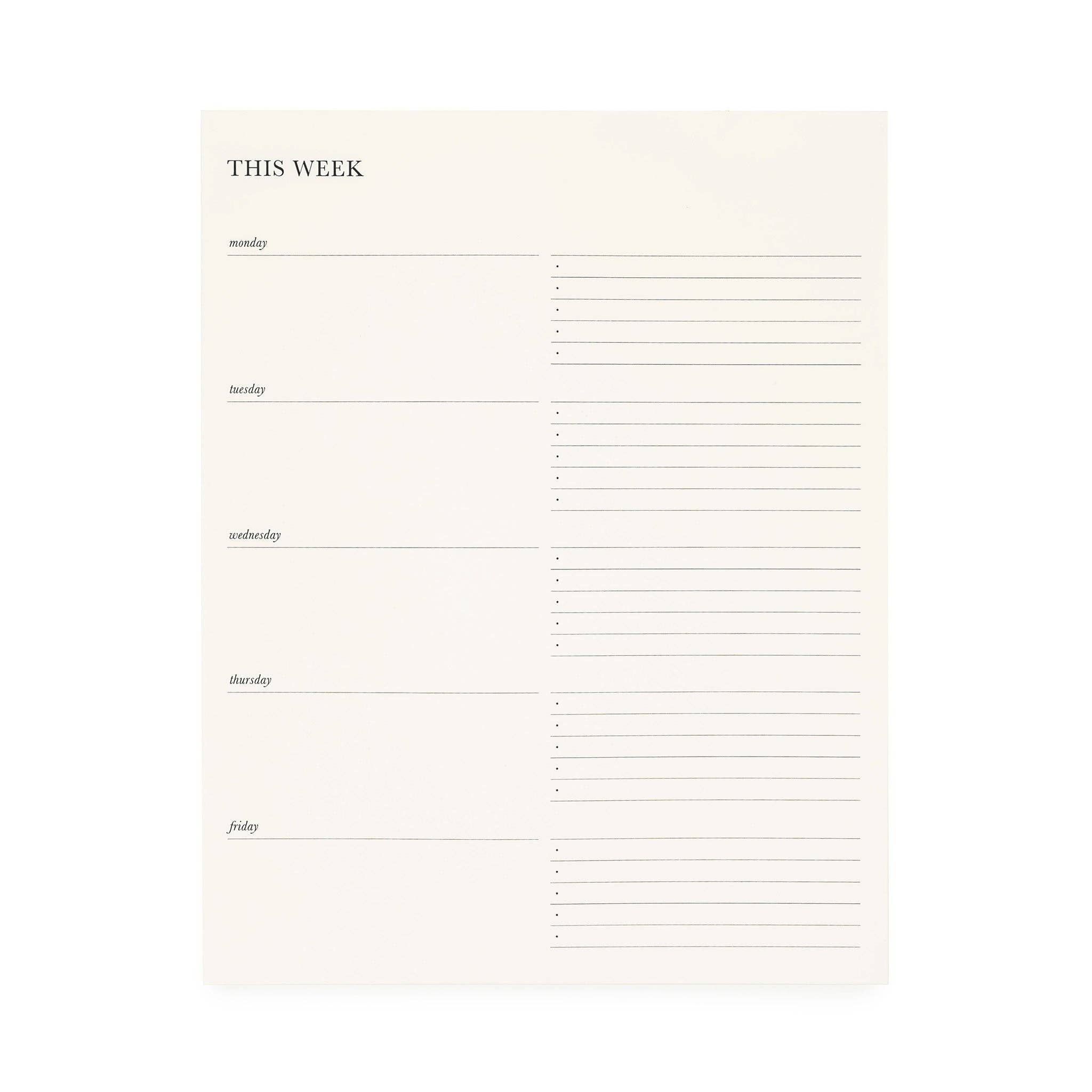 Cream Weekly Pad
