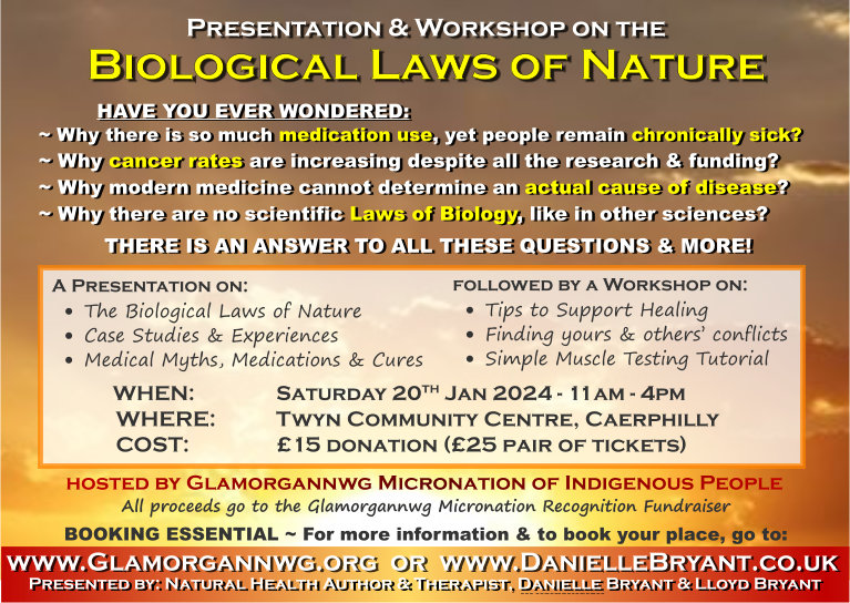 The Biological Laws of Nature - Caerphilly, Jan 20th 2024, 10.30am-4pm