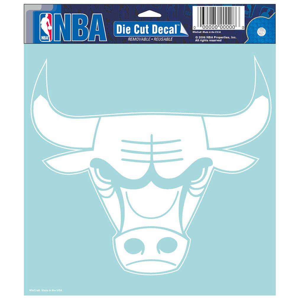 Chicago Bulls White Perfect Cut Decal 8x8"