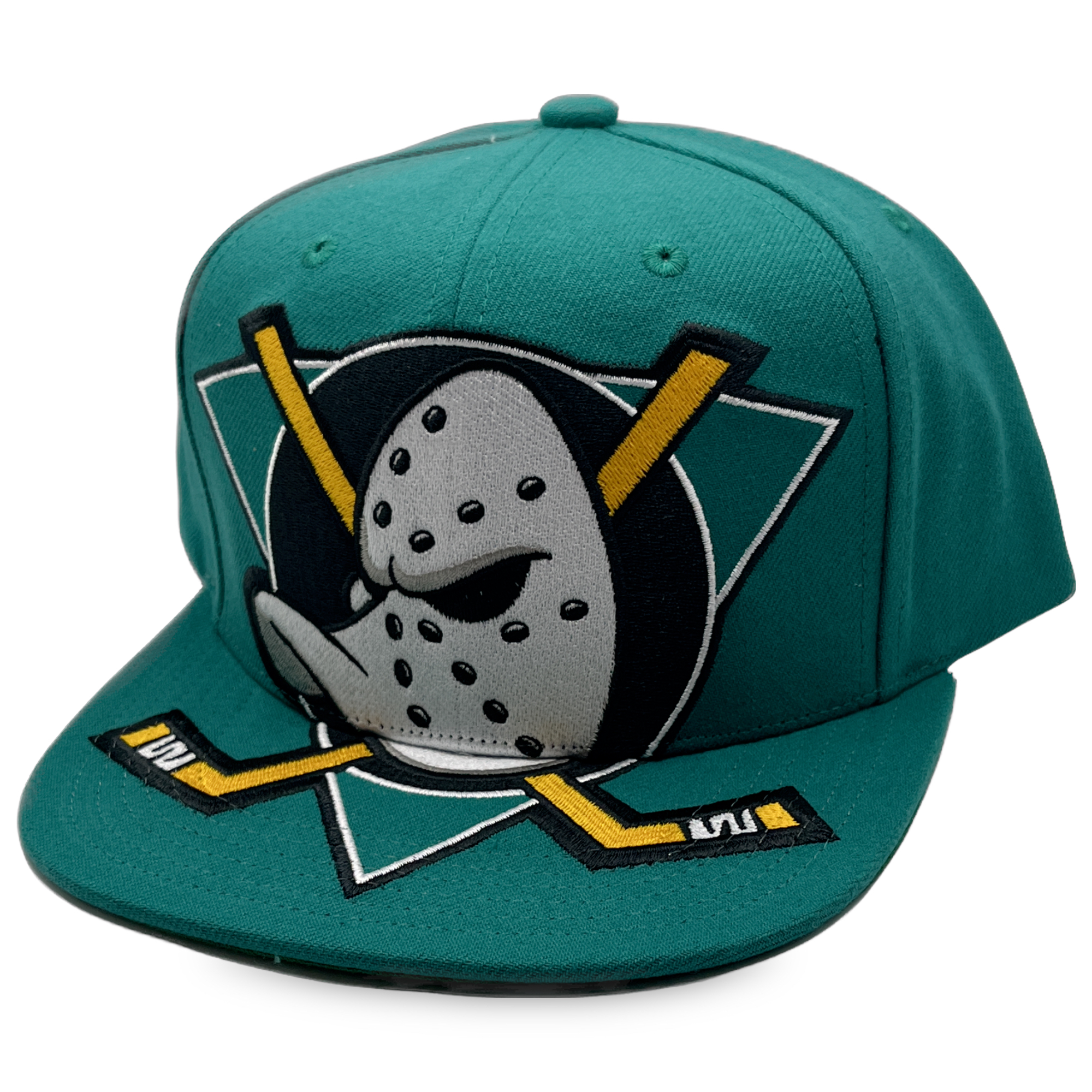 Anaheim Ducks Retro Teal XL Logo Mitchell and Ness Snapback Hat