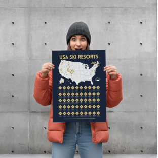 USA Ski Resorts Scratch-off Poster