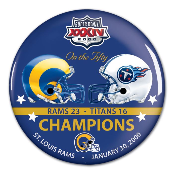 Los Angeles Rams Super Bowl XXXIV Champions Button