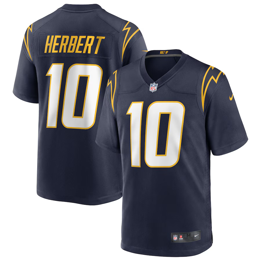 Los Angeles Chargers Justin Herbert #10 Navy Alternate Nike Game Jersey