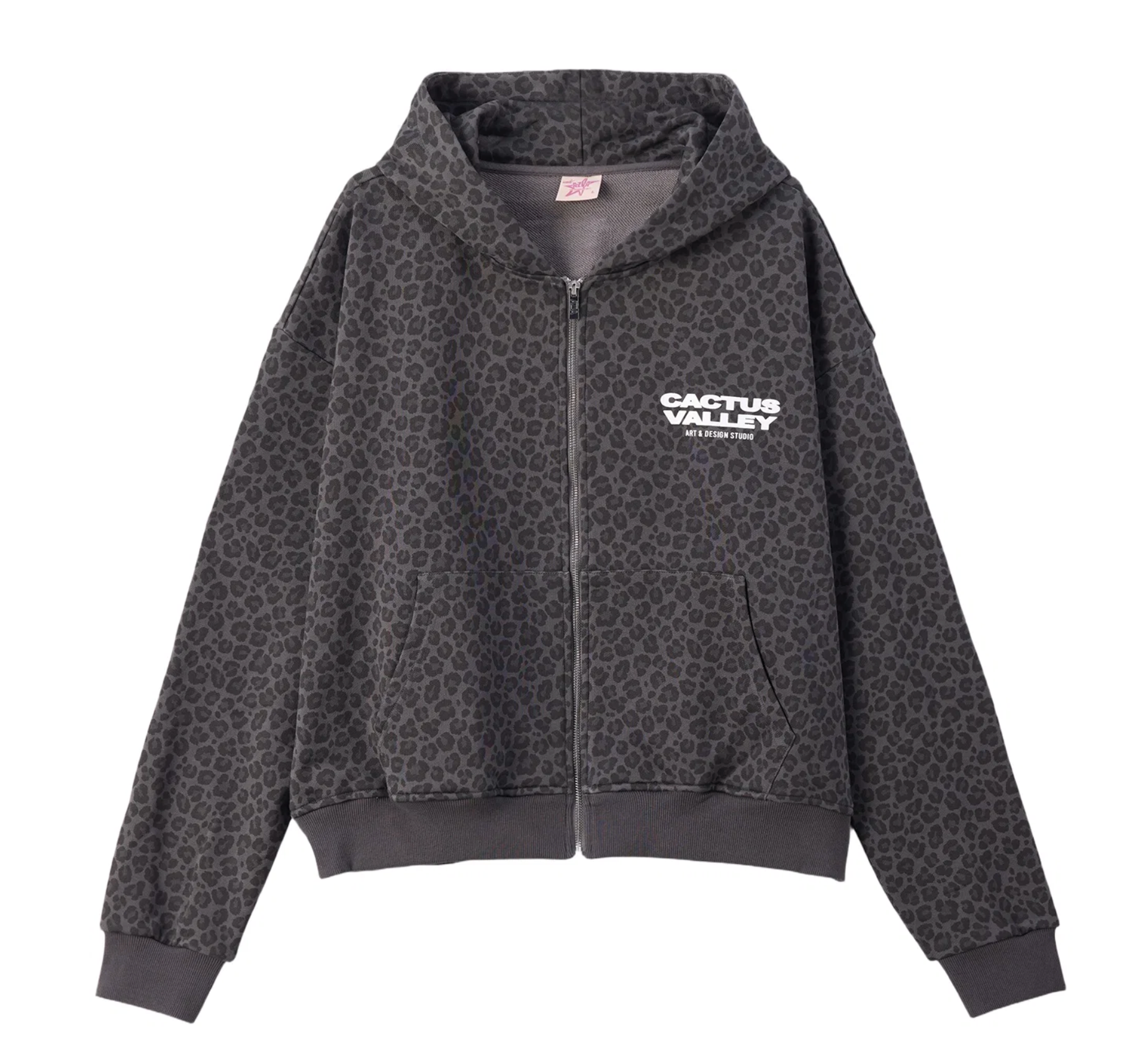 CACTUS VALLEY LEOPARD ART HOODIE - BLACK
