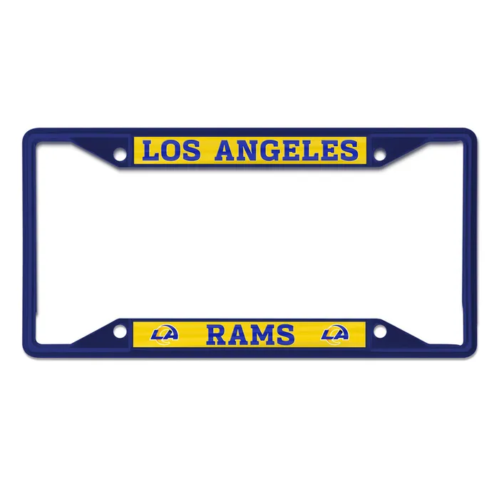 Los Angeles Rams Blue Metal Laser Chrome License Plate Frame