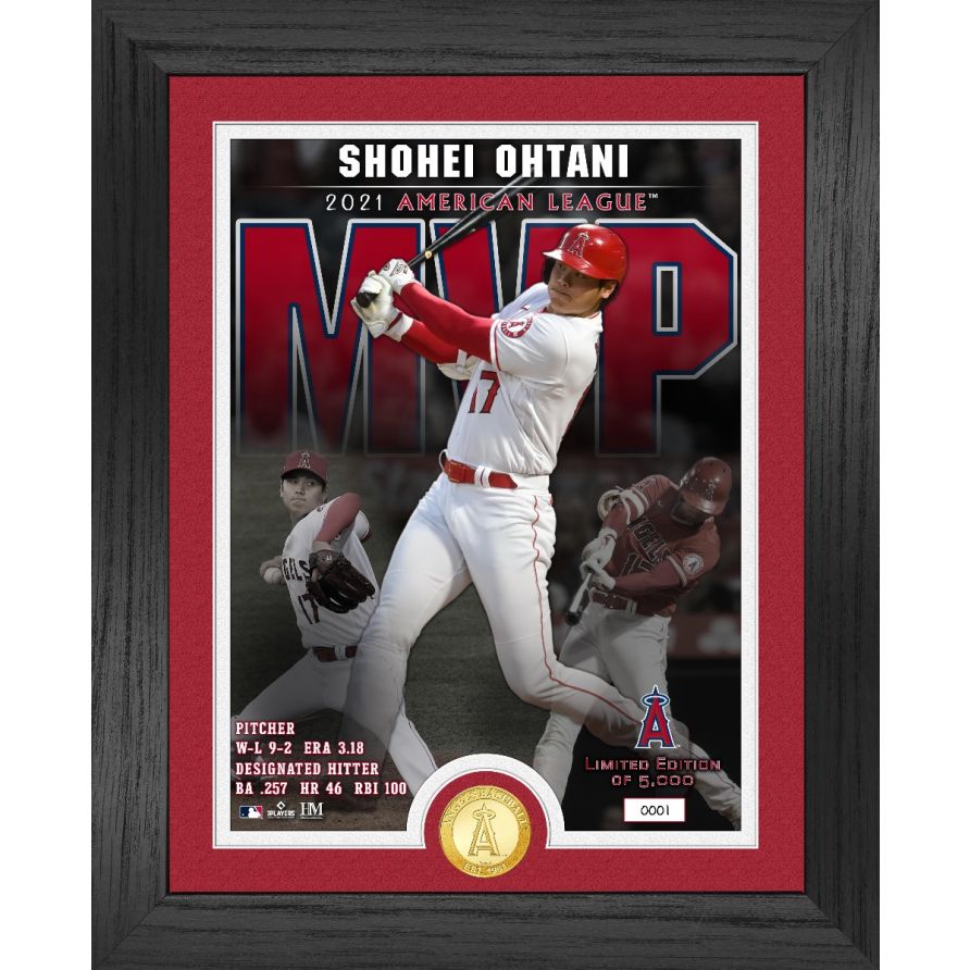 Los Angeles Angels Shohei Ohtani 2021 MVP Bronze Coin Framed Photo Mint