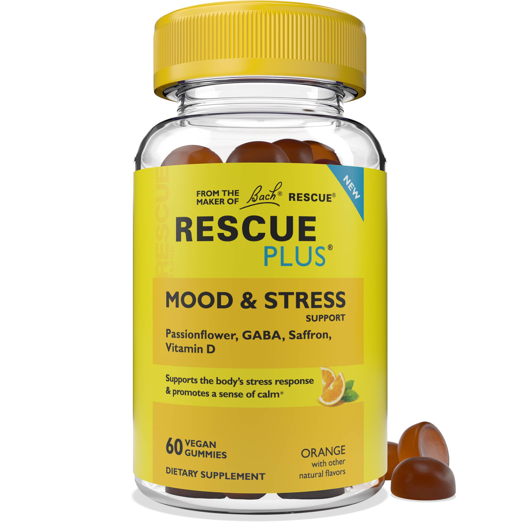 NEW Bach Rescue Plus Mood & Stress Support Gummy 60 Count