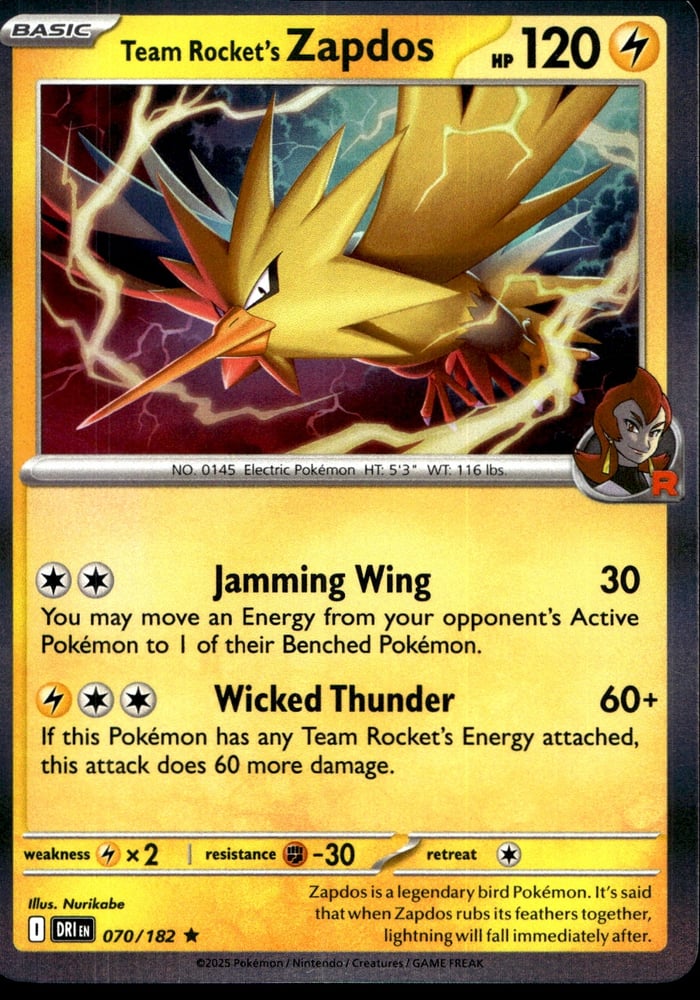 Team Rocket's Zapdos - SV10 70/182