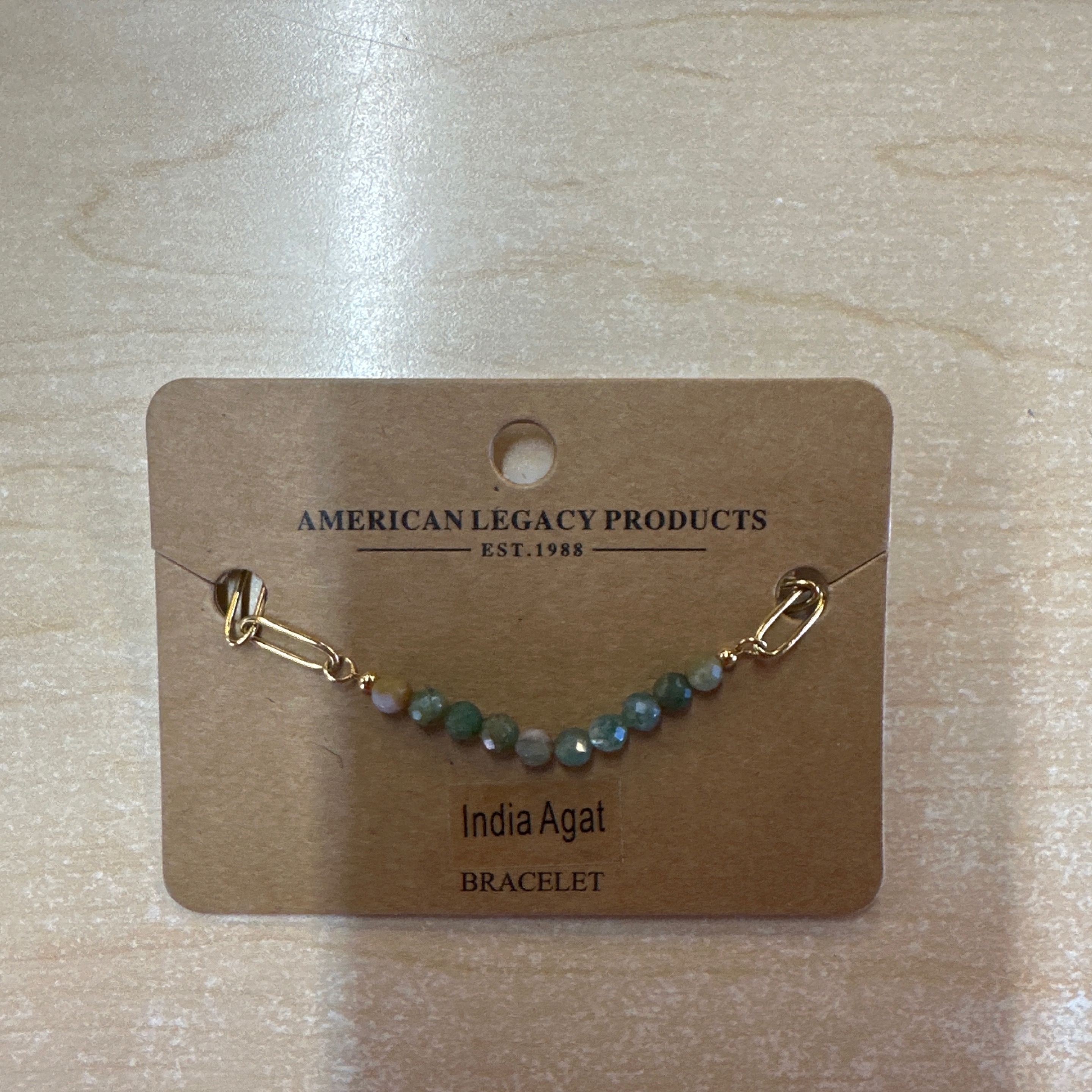 18K Gold/s steel link chain stone bracelet