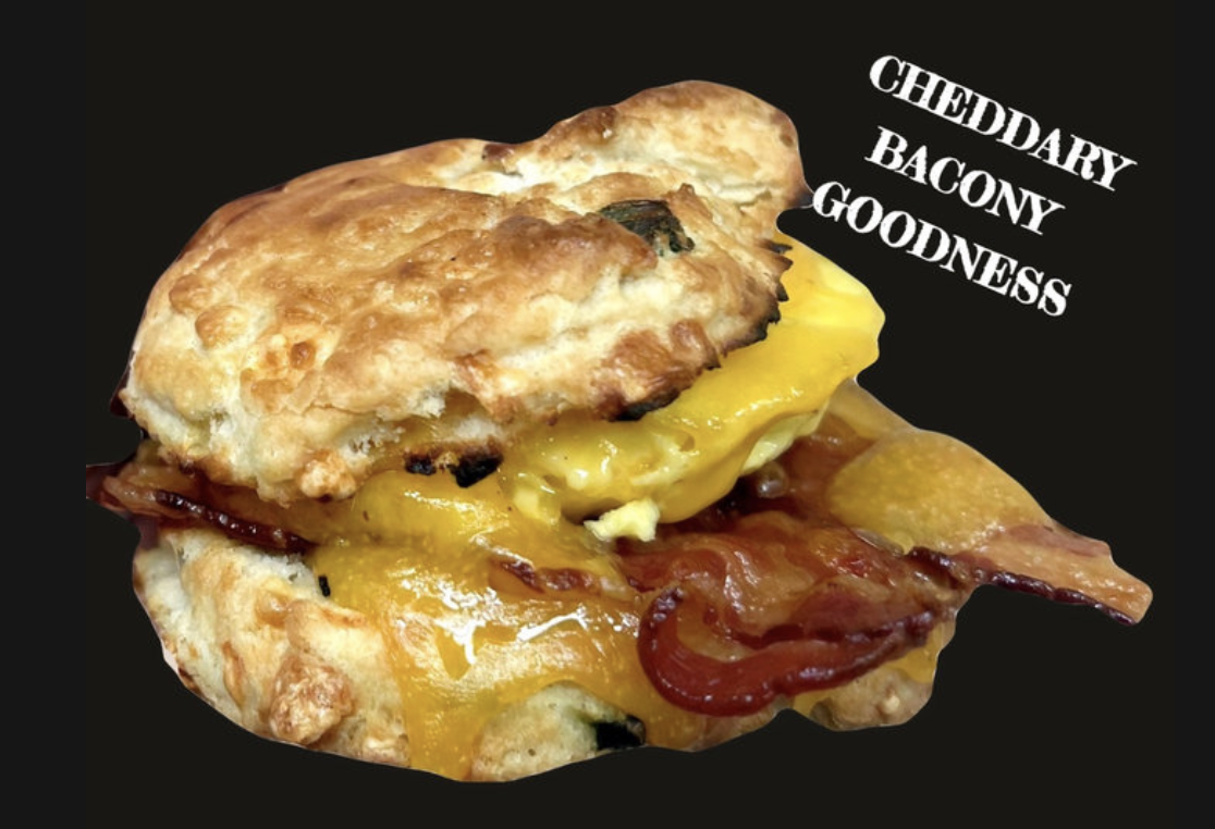 Cheddar Chive Biscuit Bacon Sandwich (w/egg)