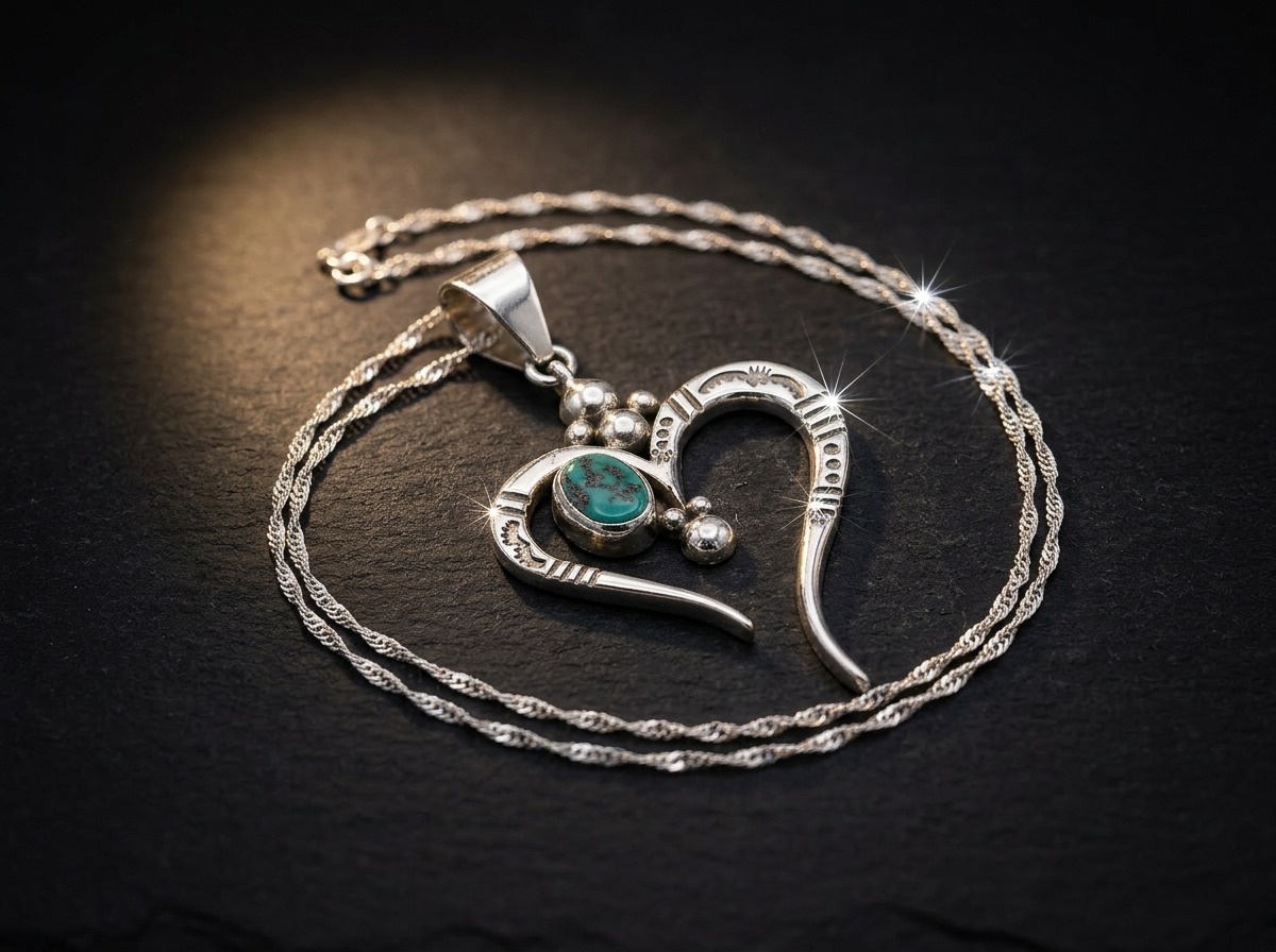 Sterling Silver Royston Turquoise Pendant - 1.5x3 in. #095