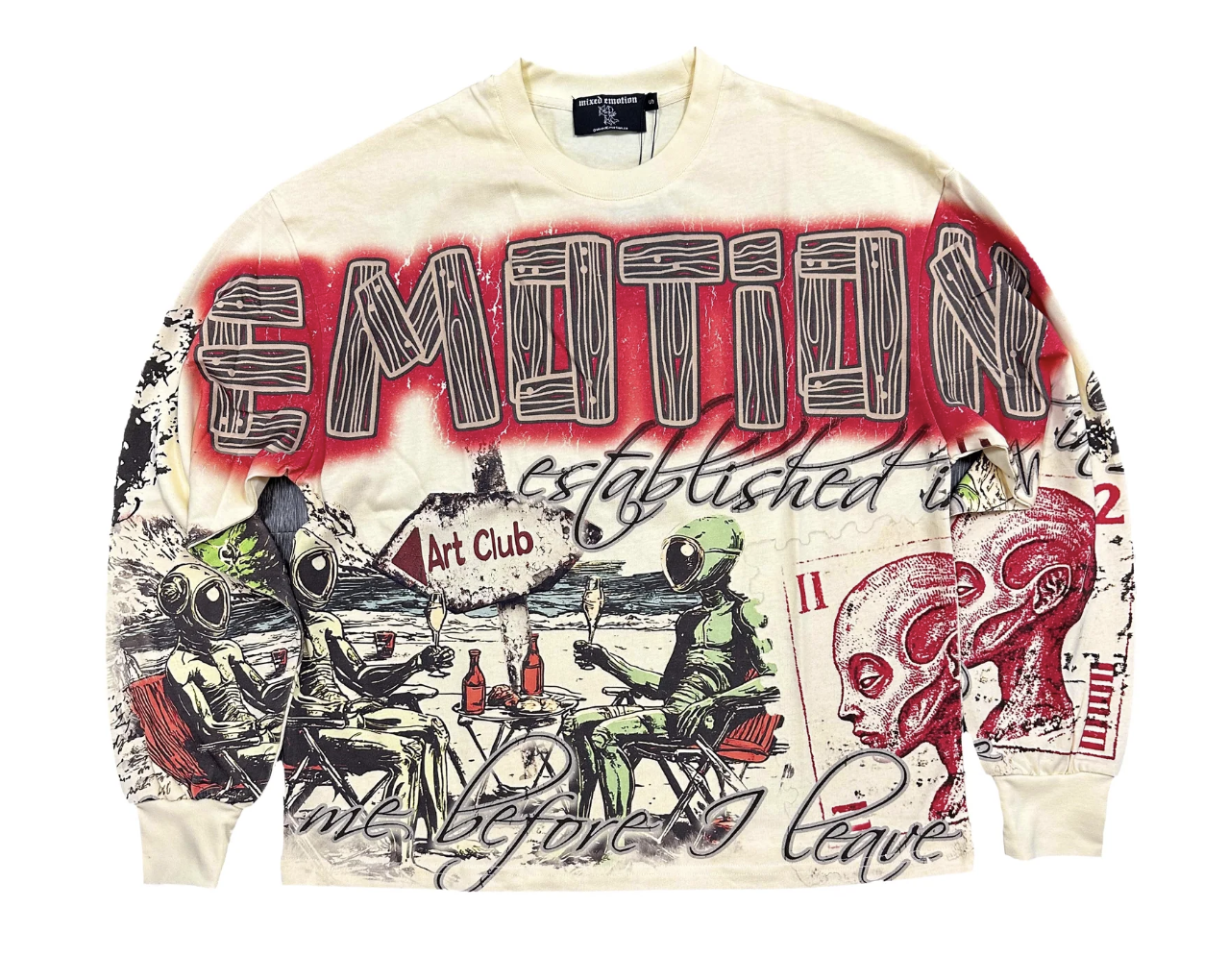MIXED EMOTION Cream ‘Art Club’ Long Sleeve