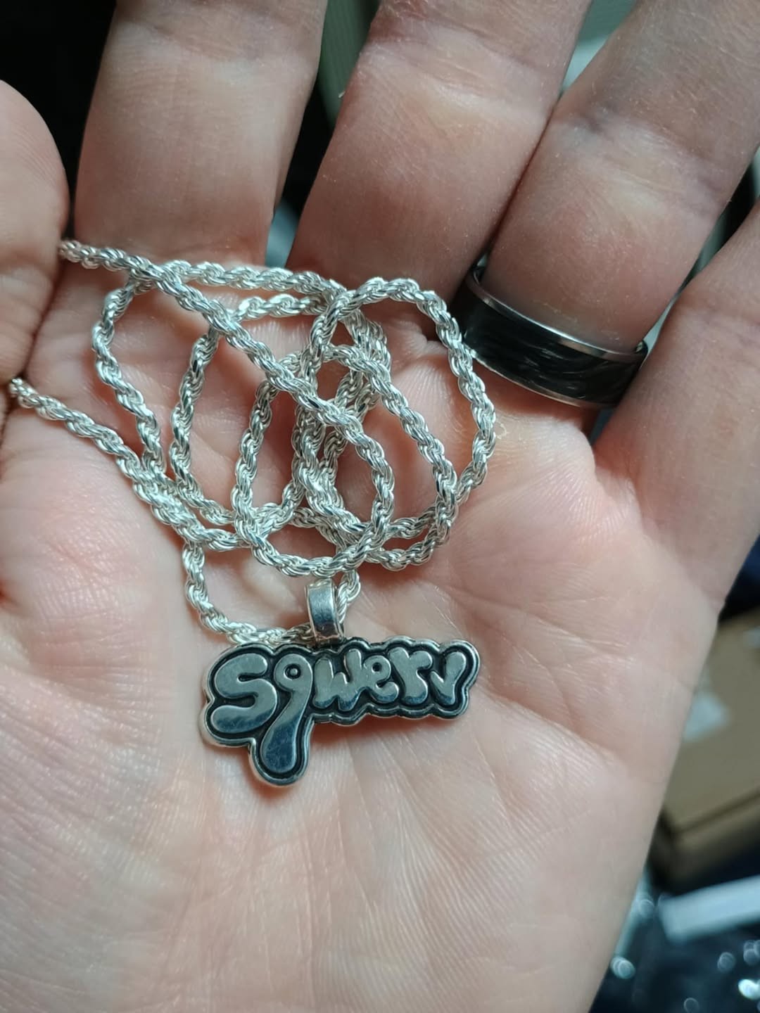 Sqwerv Logo Pendant – 925 Sterling Silver
