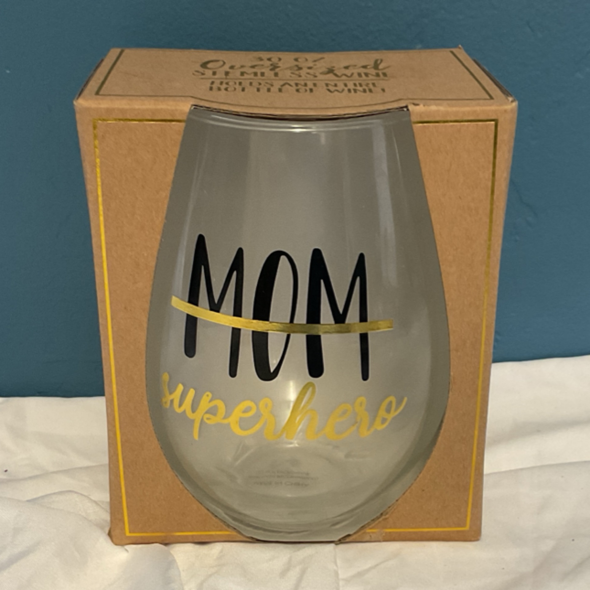 Mom Superhero Wine Glass