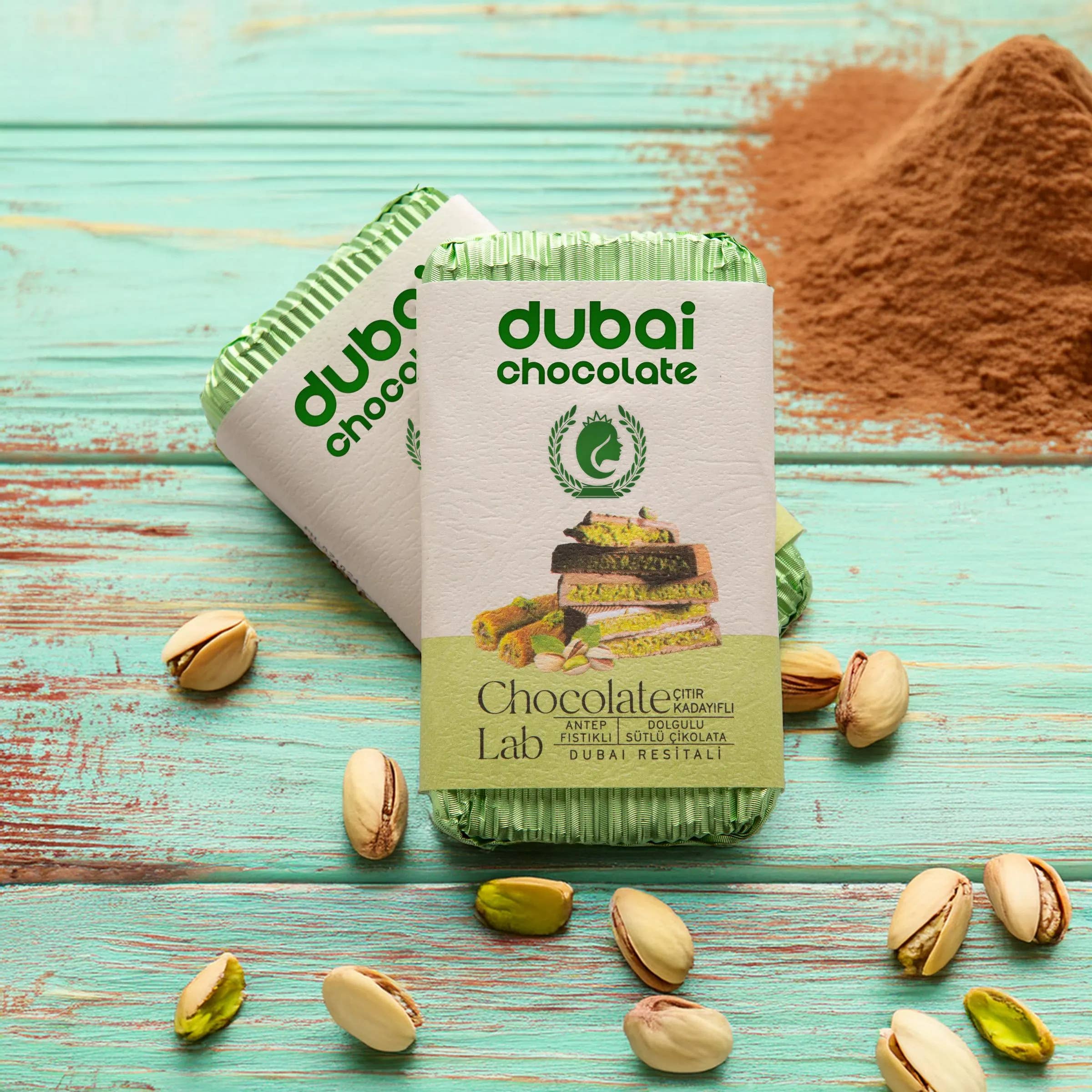 Famous Dubai Chocolate Bar, Premium Pistachio, 3.17oz (90g)