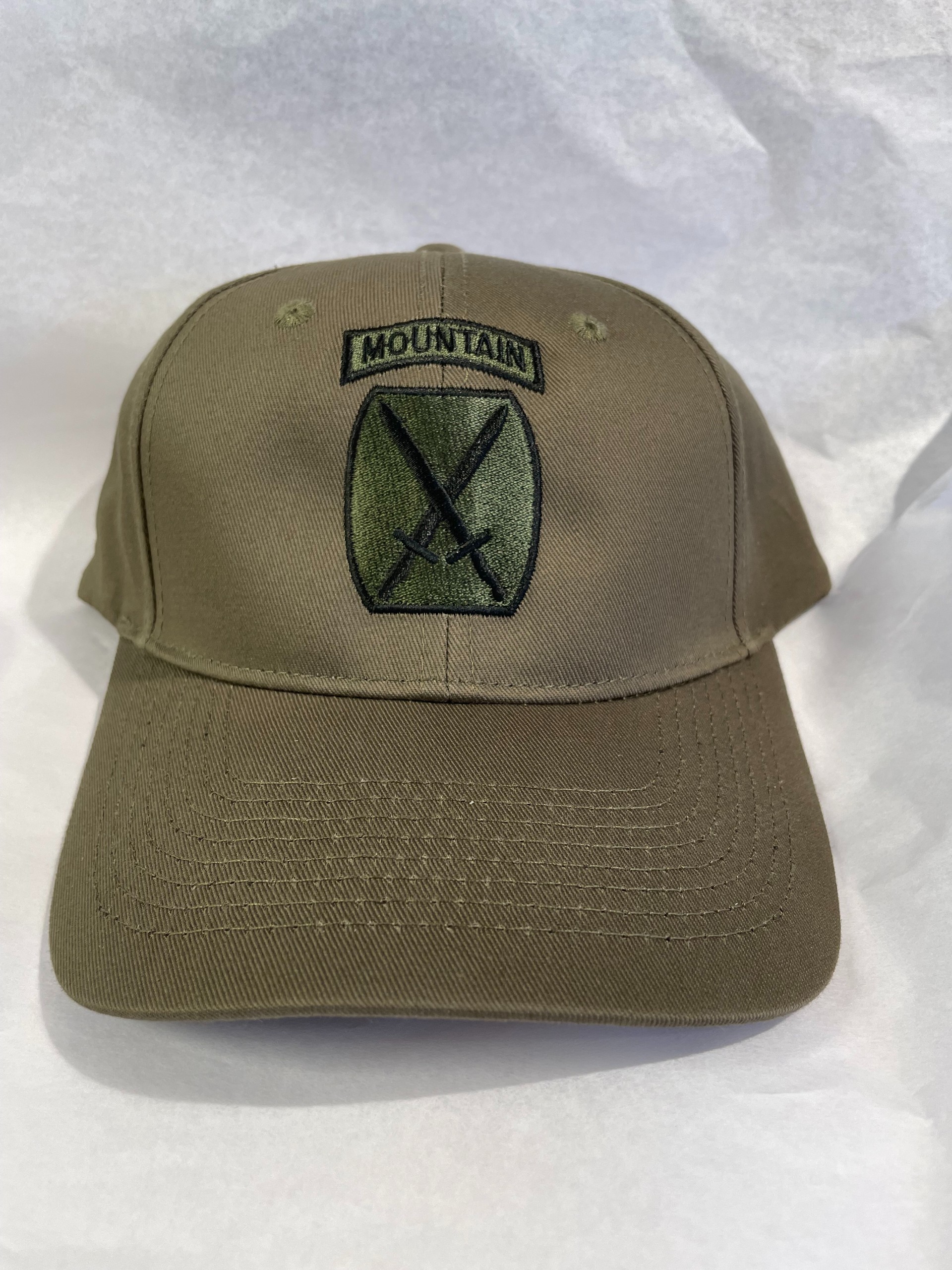 10th Mountain Division Green Embroidered Cap