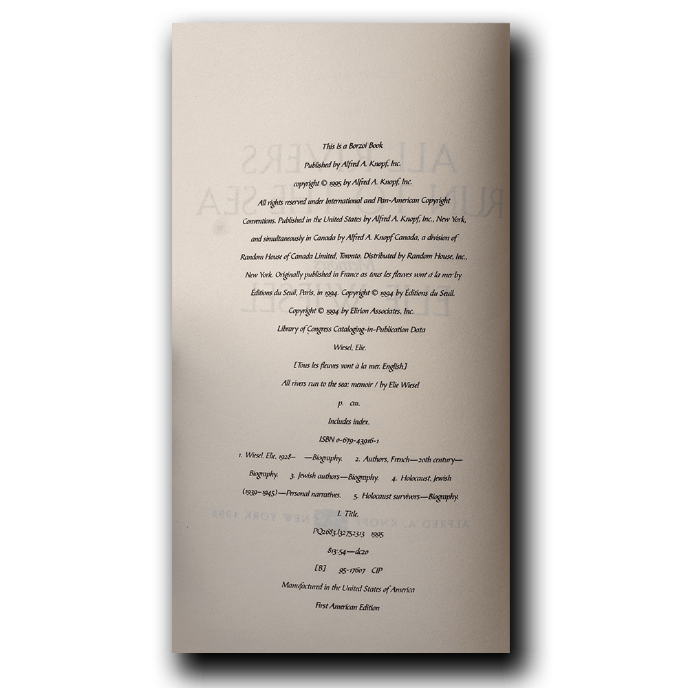 Wiesel, Elie -- Memoirs [Book]