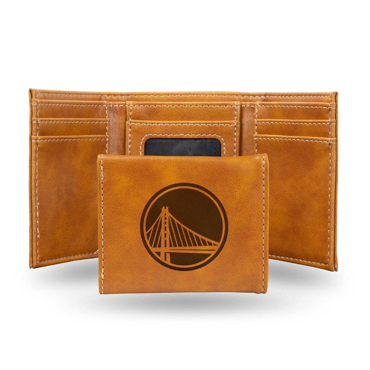Golden State Warriors Laser Engraved Trifold Leather Wallet