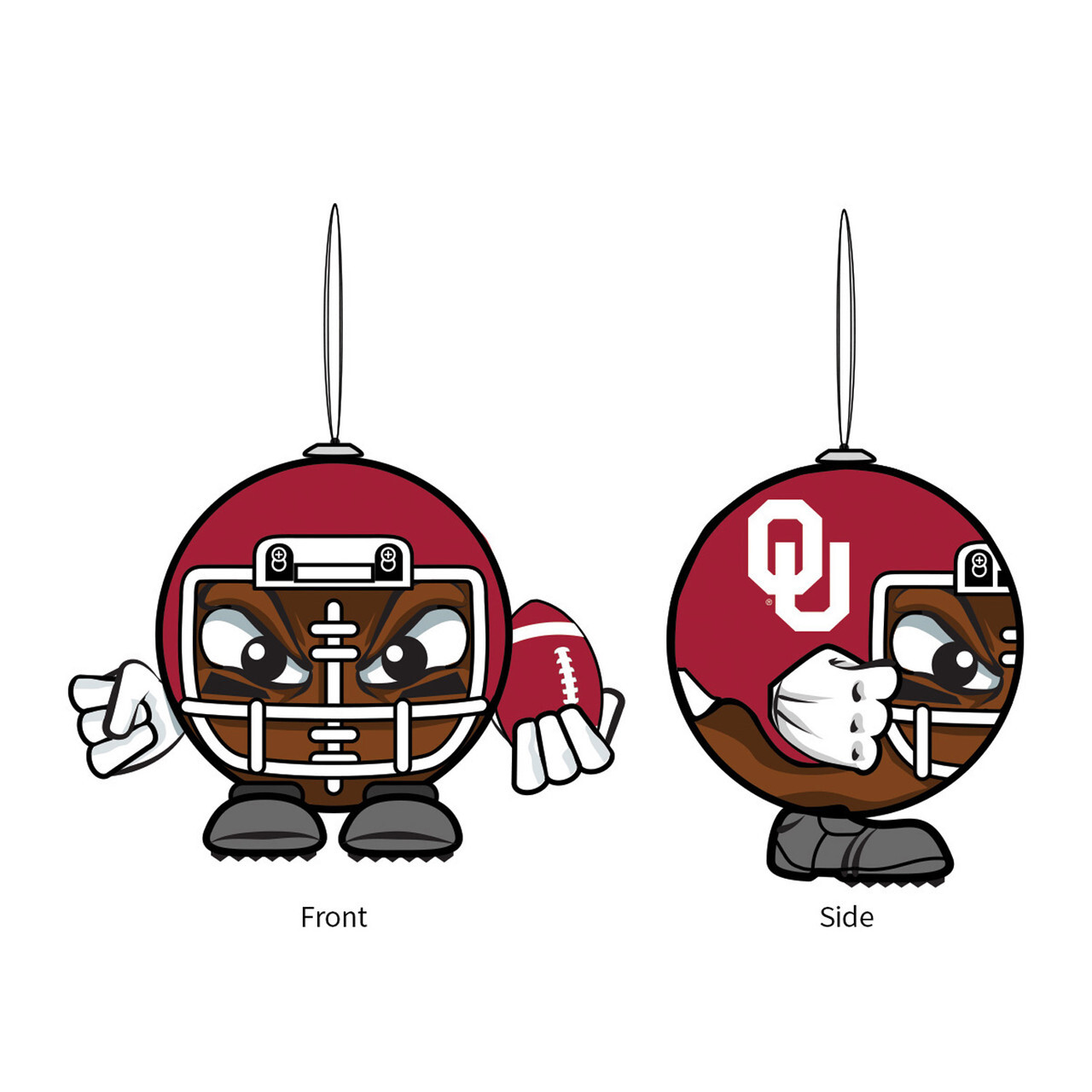 Oklahoma Sooners Ball Head Ornament