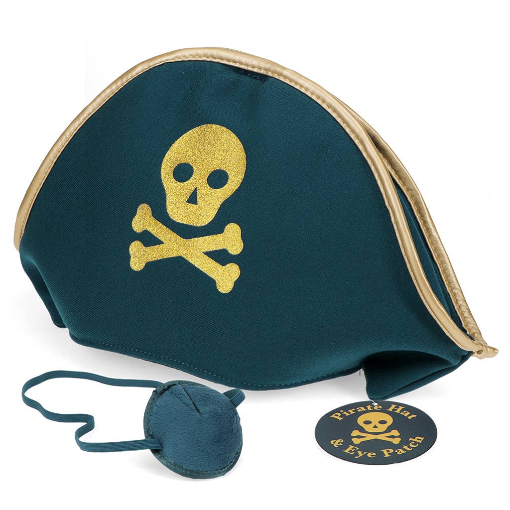 Pirate hat and eye patch set