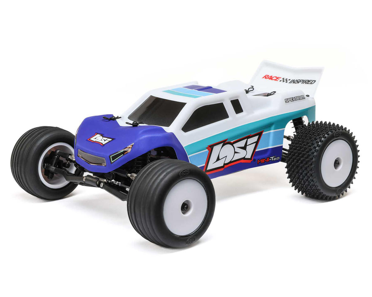 Mini T 2.0 Brushless 2WD Stadium Truck RTR, Blue LOS-1056T2
