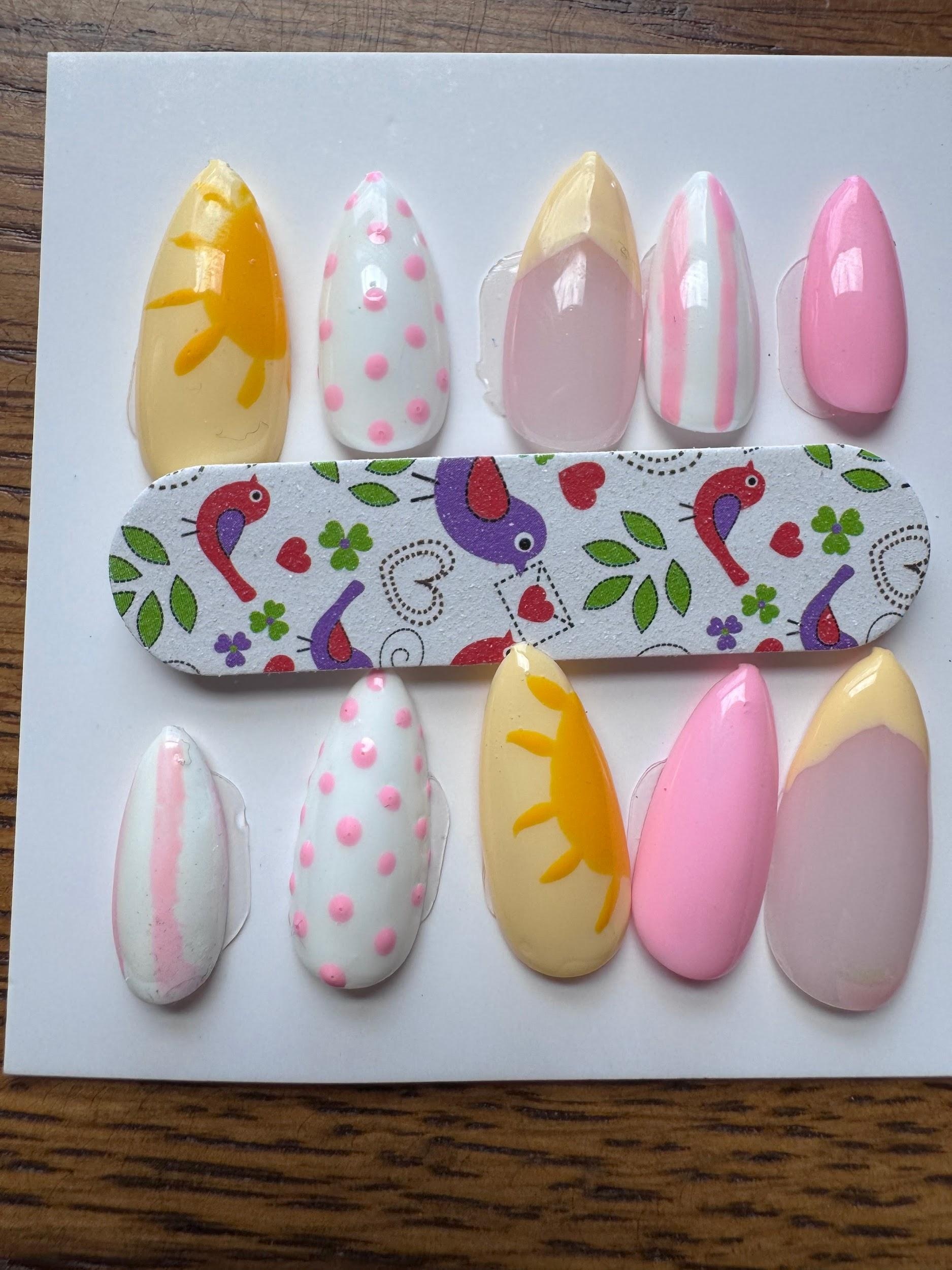 Sunshine Nails hand-painted nail set
