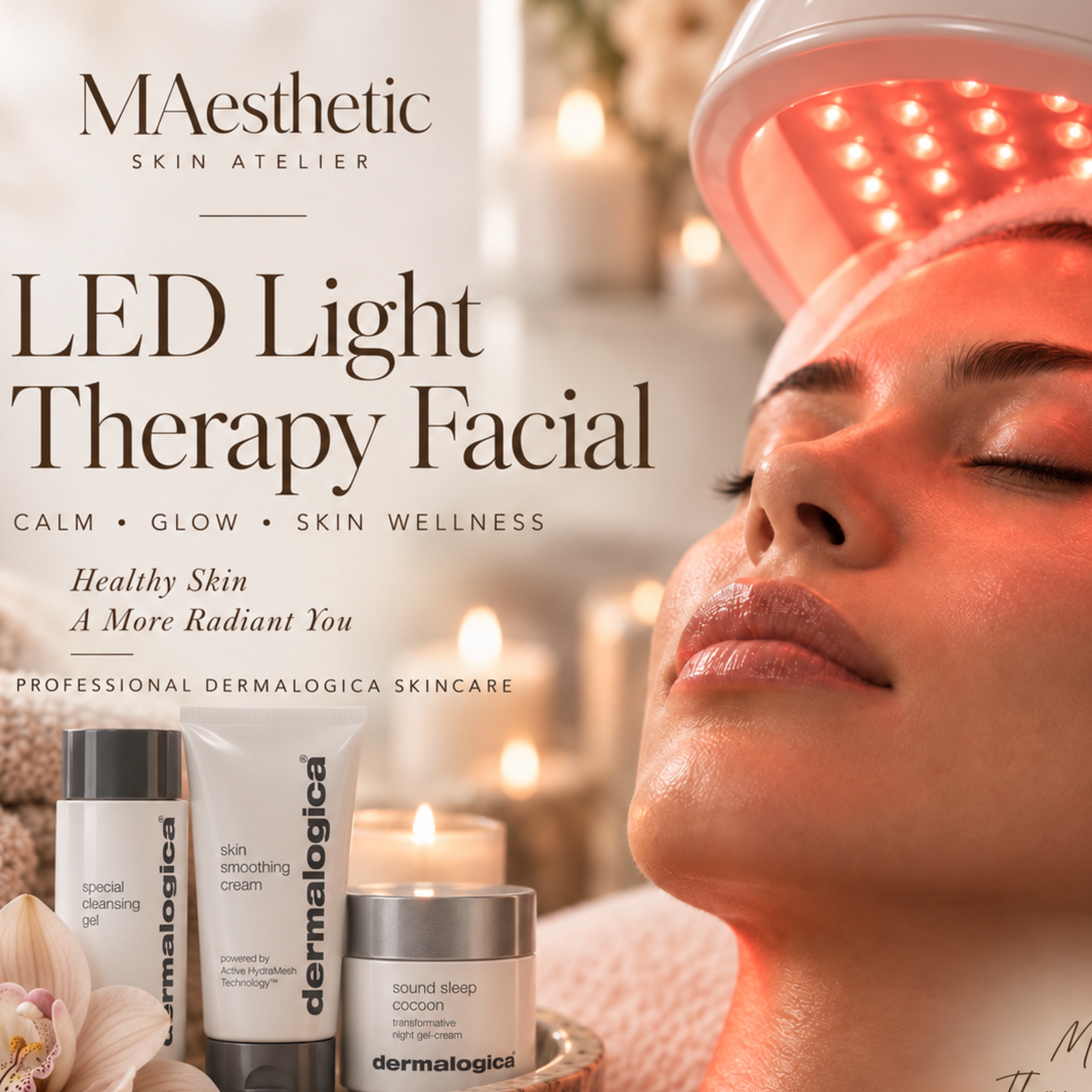 LED Light Therapy Facial treatment in Calgary at MAesthetics Skin Atelier